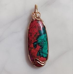 Sonora Sunset Chrysocolla Pendant - Turquoise and Red Chrysocolla Pendant